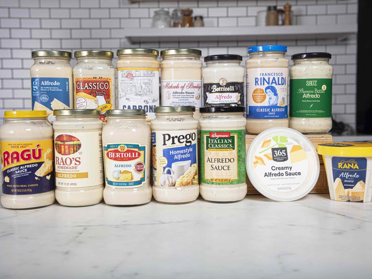 Creamy Alfredo sauce tossed with fettuccine