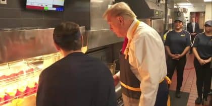 Donald Trump works as fry cook at Pennsylvania McDonald's