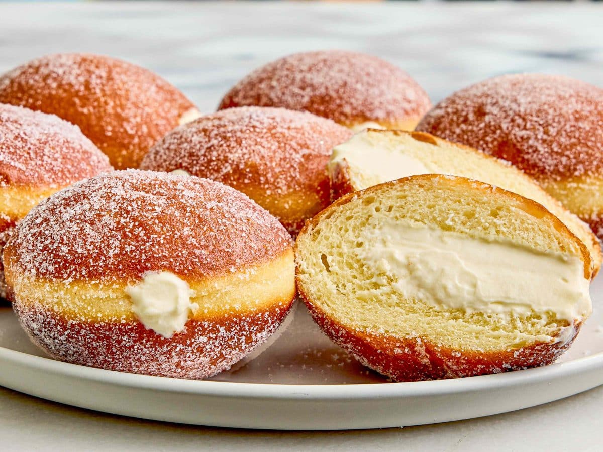 Homemade Cream-Filled Doughnuts