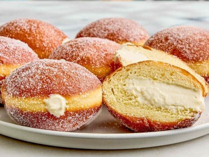 Homemade Cream-Filled Doughnuts