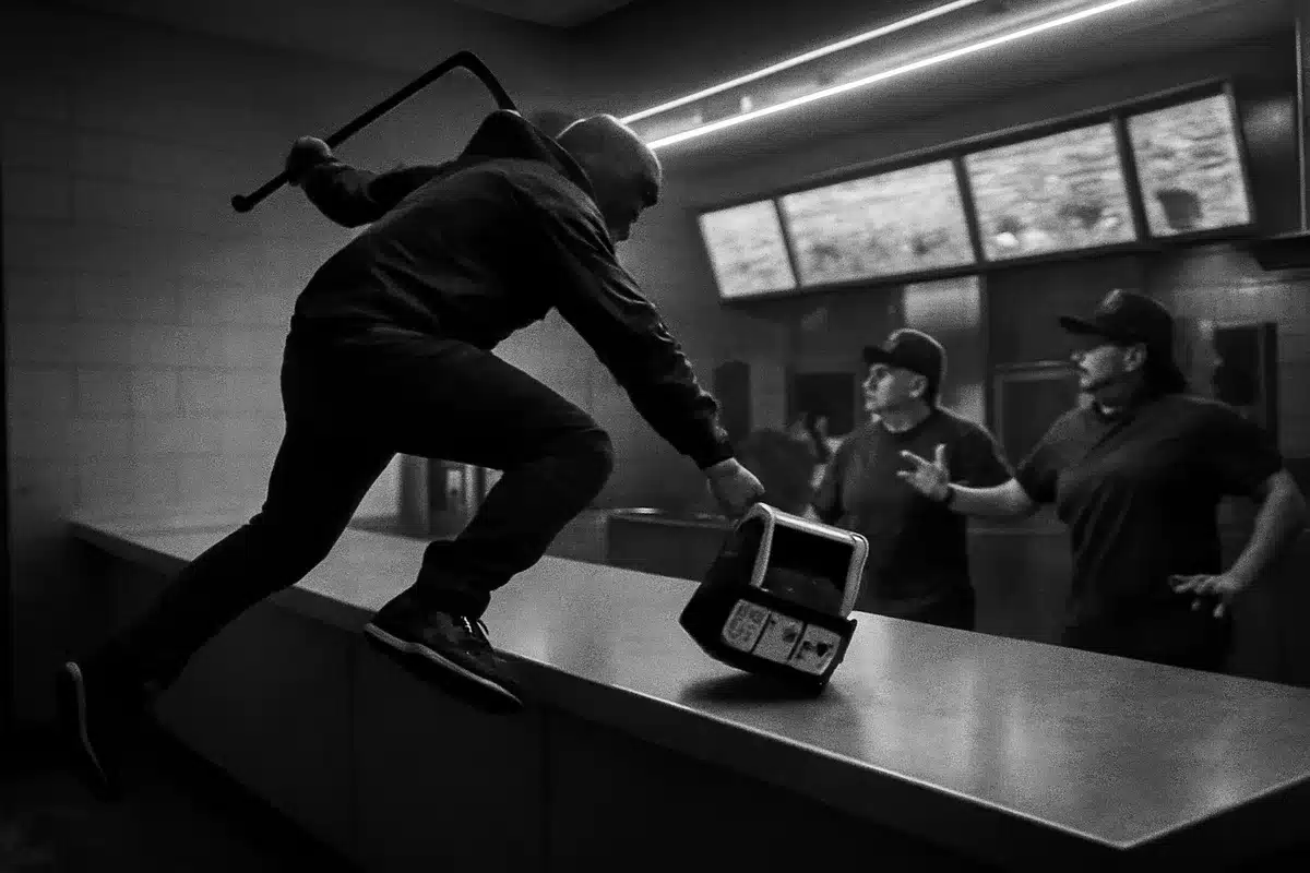 Burger King staff threatened with pliers in Florida: video shows man leap over counter