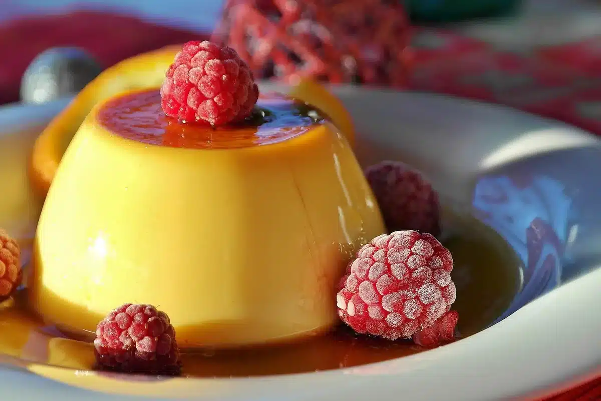 Stack of crepes drizzled with caramel-like dulce de leche