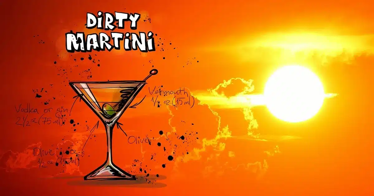 Selection of martinis with different garnishes on a bar