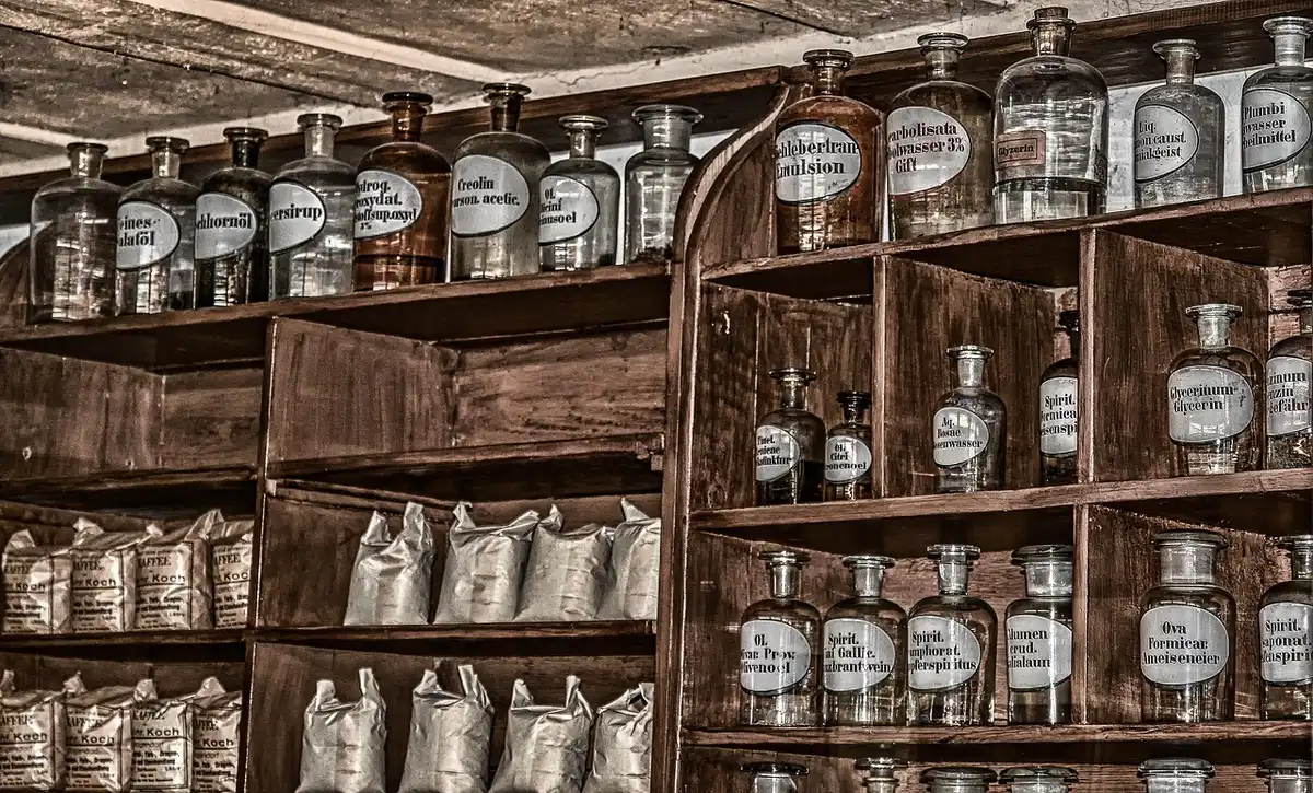 Rows of bourbon bottles on a liquor-store shelf during a new release