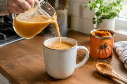 Pumpkin spice coffee creamer with condensed milk and canned pumpkin: quick homemade fall hack
