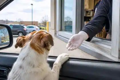 TikTok dog squeezes into Starbucks through window: viewers split over safety